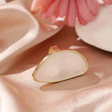 Irregular Shape Oil Drop Ring - White