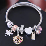 Heart Dragonfly Charm Bracelet