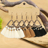 3 Set Fan-Shaped Tassel Earrings