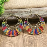 Boho Hollow Round Earrings - Multicolor