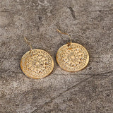 Flower Pattern Round Hook Earrings