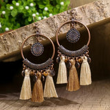 Two-Tone Charm Tassel Earrings