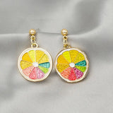 Lemon Slice  Dangle Earrings