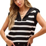 Bianca Zipped Collar Knit Sweater Tank