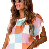 Mila Multicolor Short Sleeve Sweater