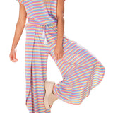 Pam Stripe Tee and  Wide Leg Pants Set