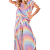 Pam Stripe Tee and  Wide Leg Pants Set