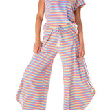 Pam Stripe Tee and  Wide Leg Pants Set