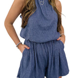 Blare Bluing Knot Romper