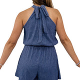 Blare Bluing Knot Romper