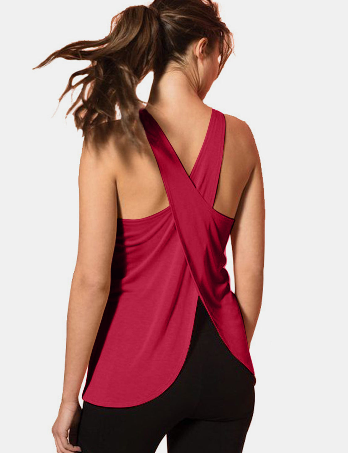 Crisscross Scoop Neck Active Tank