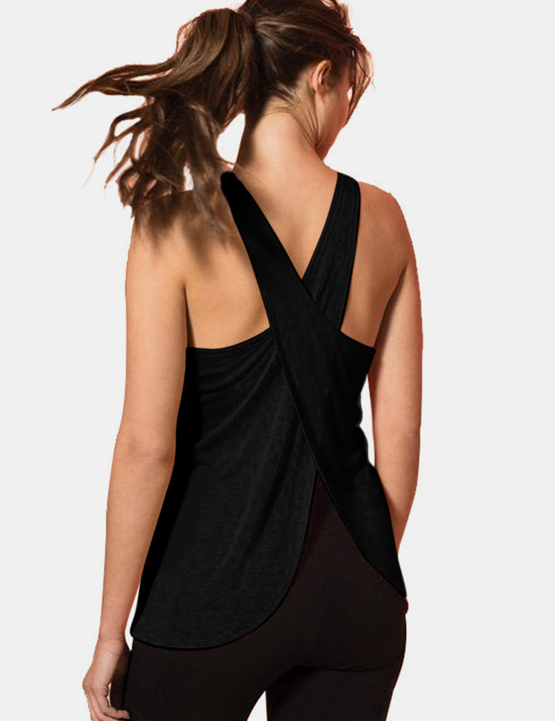 Crisscross Scoop Neck Active Tank