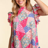 Patchwork Short Sleeve Top