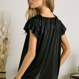 Amber Foil Blouse - Black