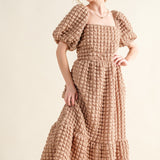 And The Why Full Size Square Neck Puff Sleeve Dress