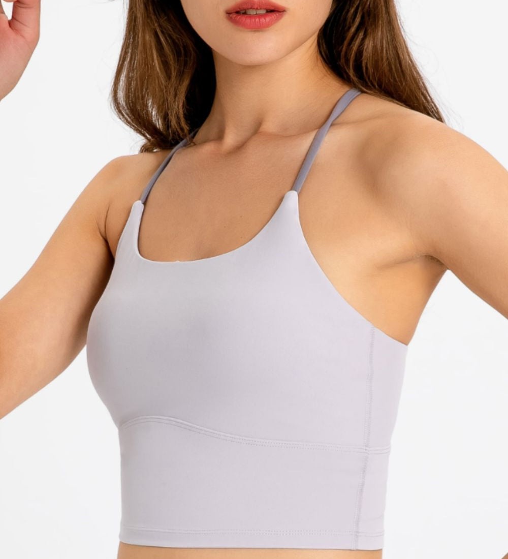Millennia Crisscross Back Scoop Neck Sports Cami