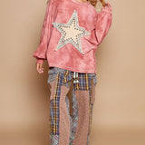 POL Washed Star Patch With Studded Top