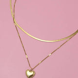 STAINLESS STEEL WATERPROOF TARNISH FREE NECKLACE | 40NK322: Gold