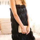 Black Tassel Tube Mini Dress