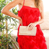 Red Tassel Tube Mini Dress