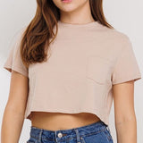 Taupe Cropped Tee
