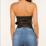 Washed Denim Corset Top