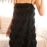 Black Tassel Tube Mini Dress