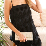 Black Tassel Tube Mini Dress