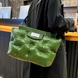 Large Green Quilted Tote Handbag