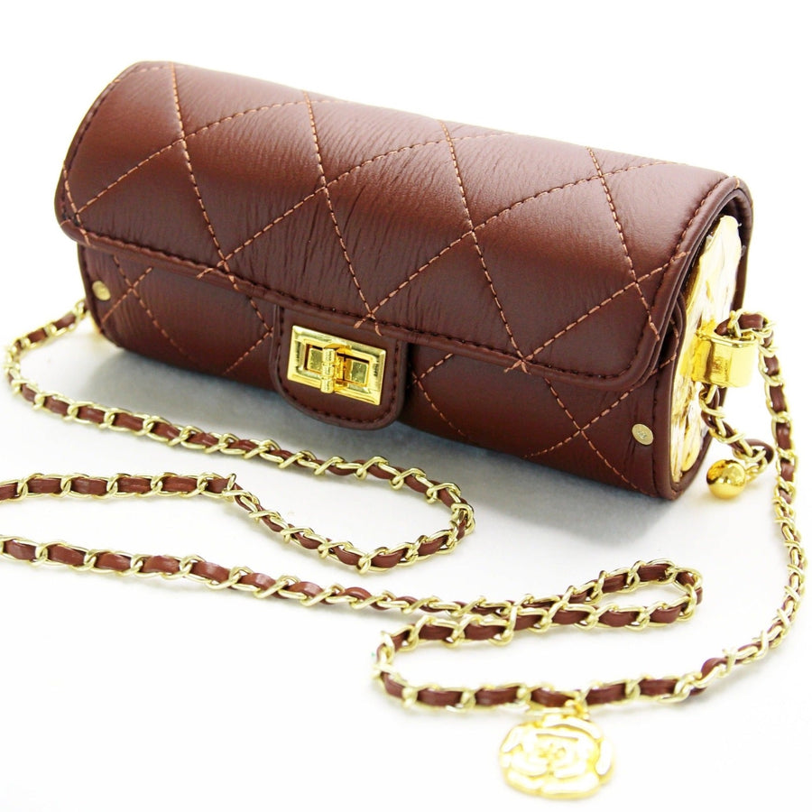 Brown Mini Barrel Purse