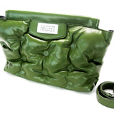 Large Green Quilted Tote Handbag